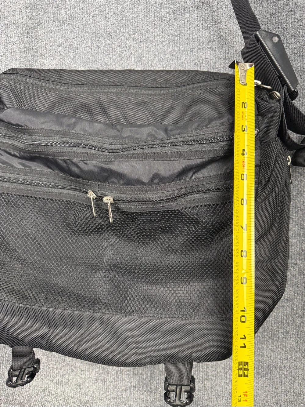 The North Face Black Messenger Bag with Reflective Accent. New!